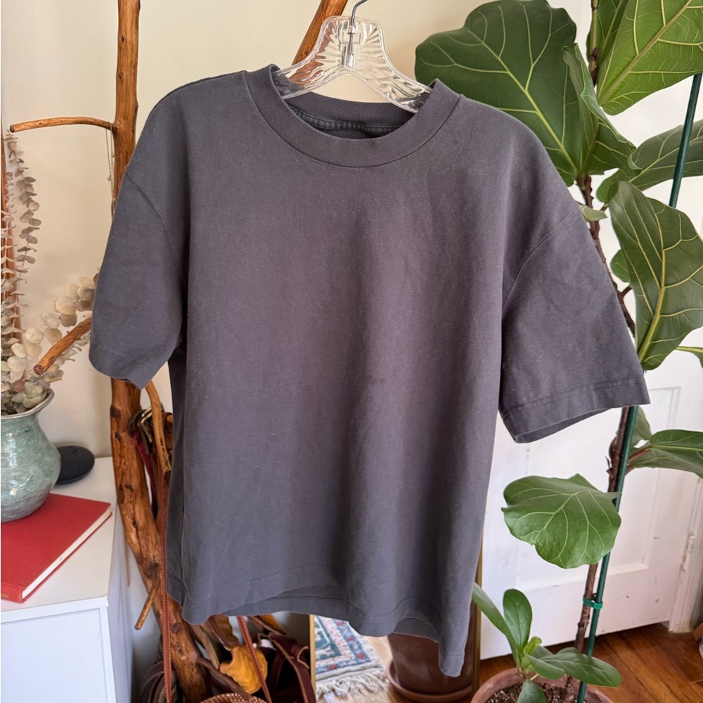 HOLLISTER BOXY CROP HEAVYWEIGHT COTTON CREW T-SHIRT